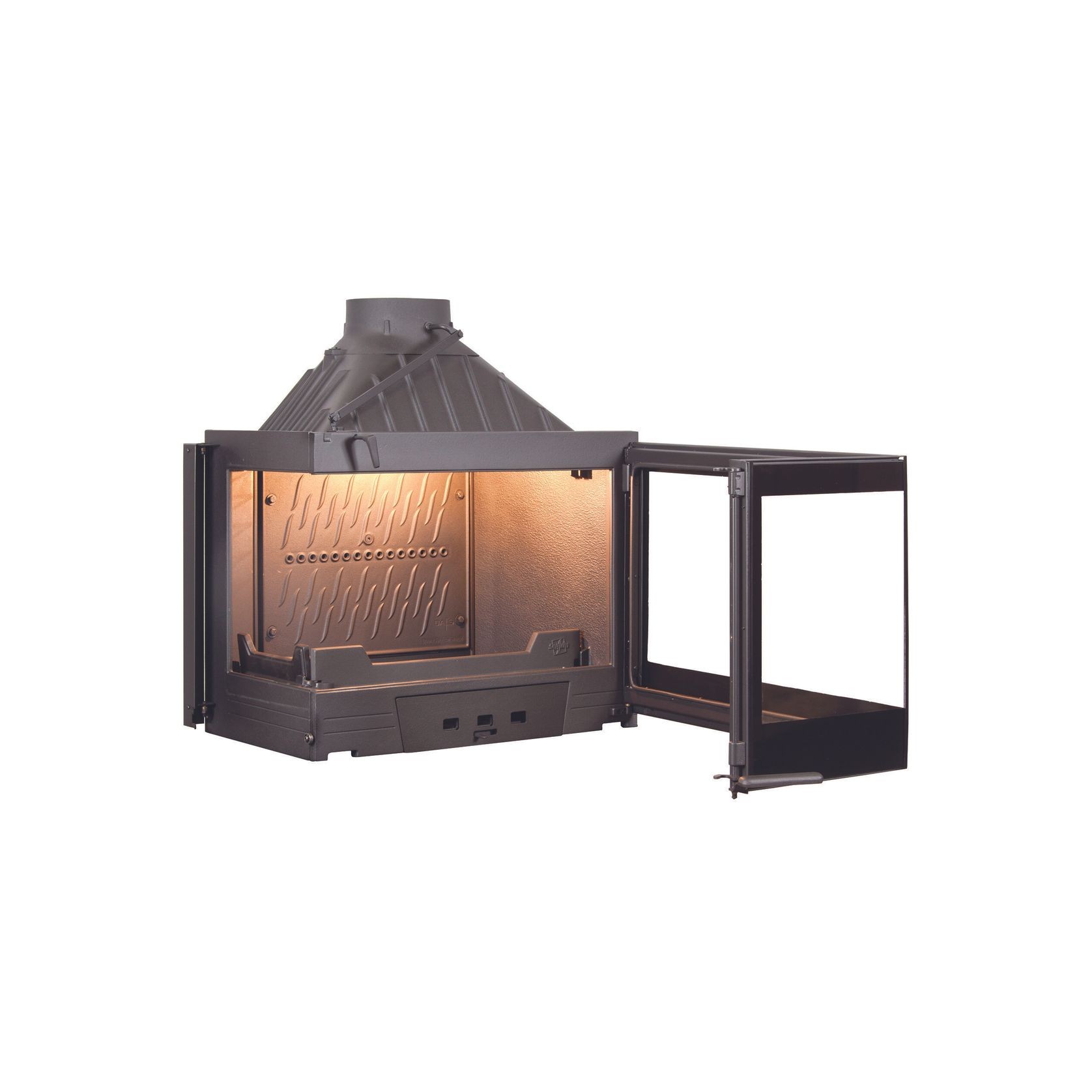 Seguin Europa 7Vl - Two Sided Black Glass Fireplace. gallery detail image
