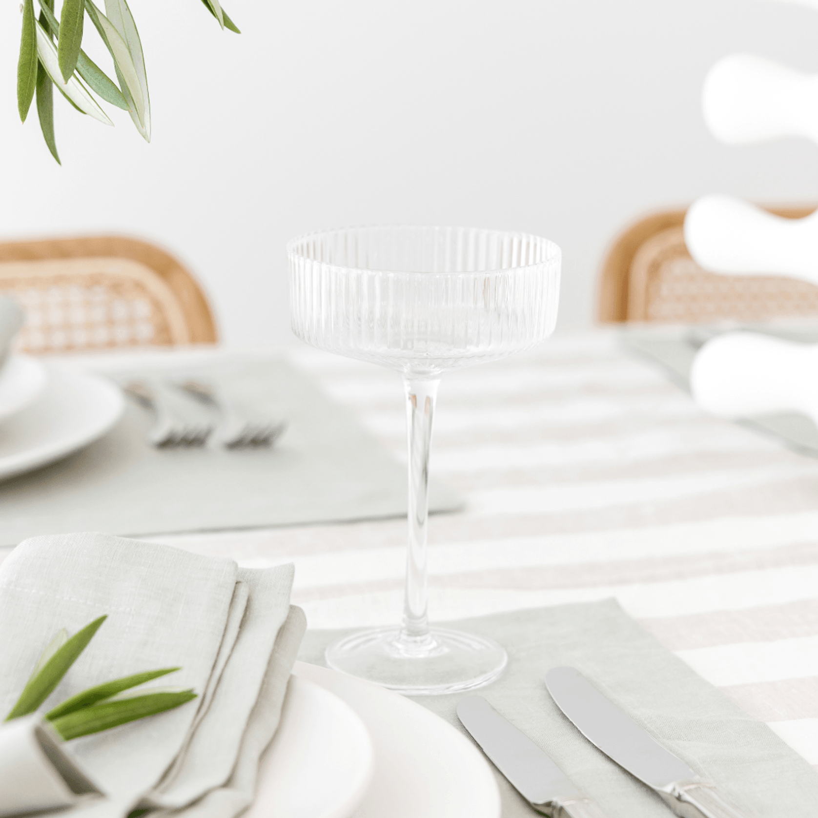 Ribbed Cocktail Glasses Set 4 Clear ArchiPro NZ