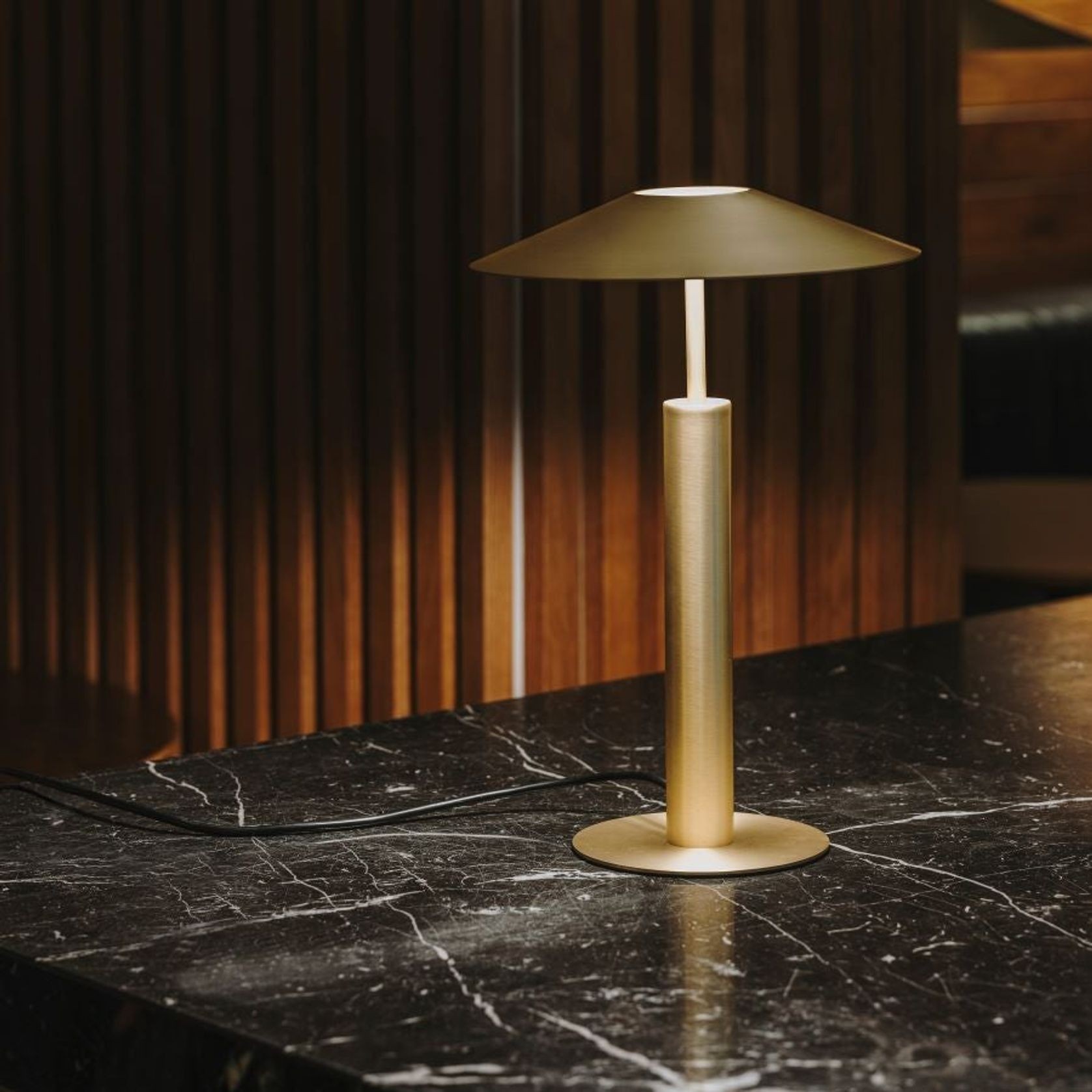 Henri LED Table Lamp in Matte Gold gallery detail image