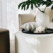 'Rio' Ottoman / Cream Leather gallery detail image