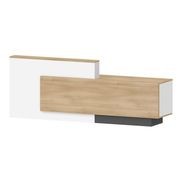 HELMER Reception Desk 2.4M Right Panel - Oak & White gallery detail image