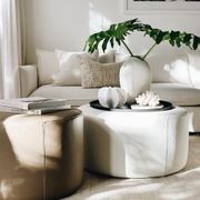 'Rio' Ottoman / Cream Leather gallery detail image