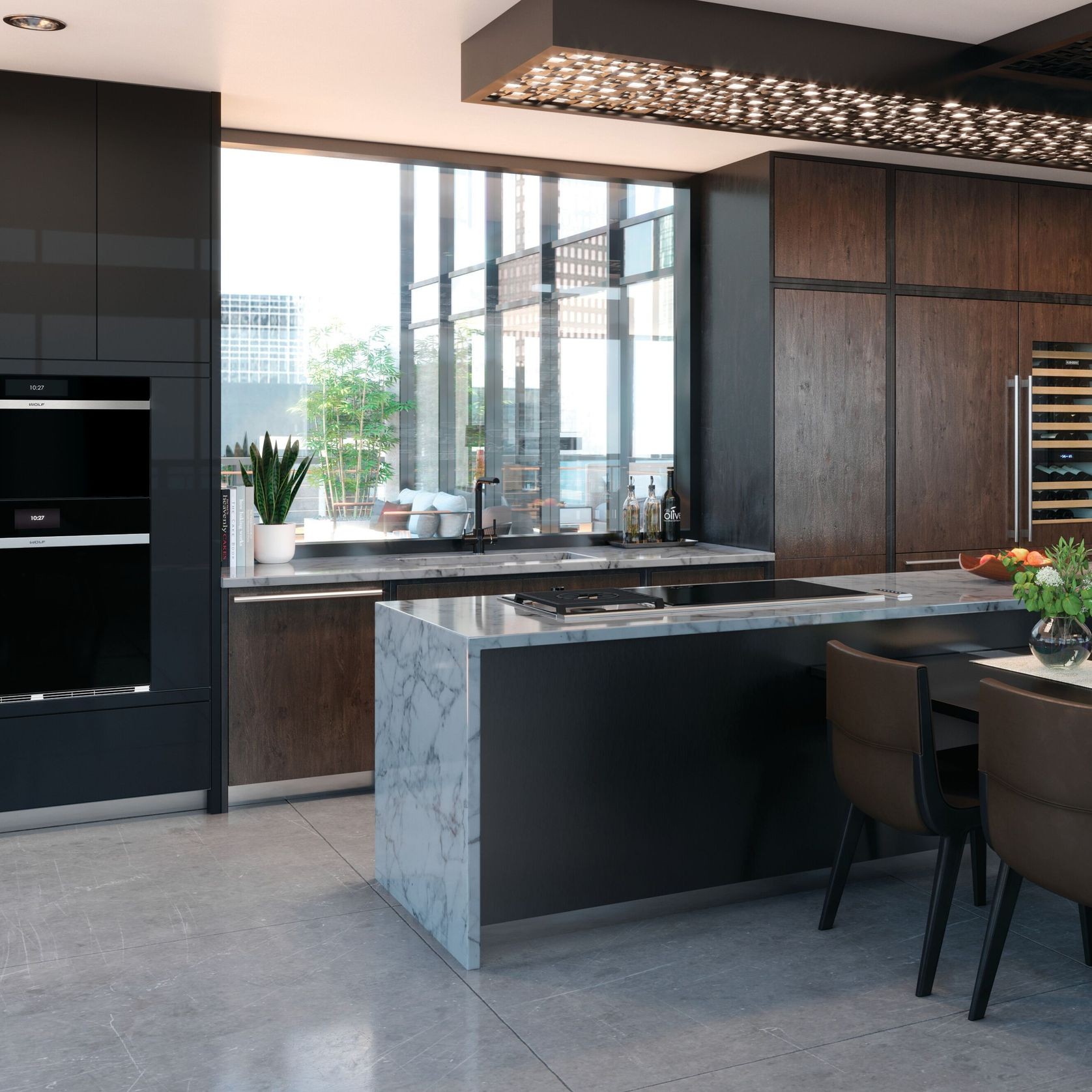 Wolf M Series Contemporary Single Oven Black Glass 76cm gallery detail image