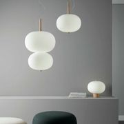 Luna Glass Table Lamp - Large in Timber gallery detail image