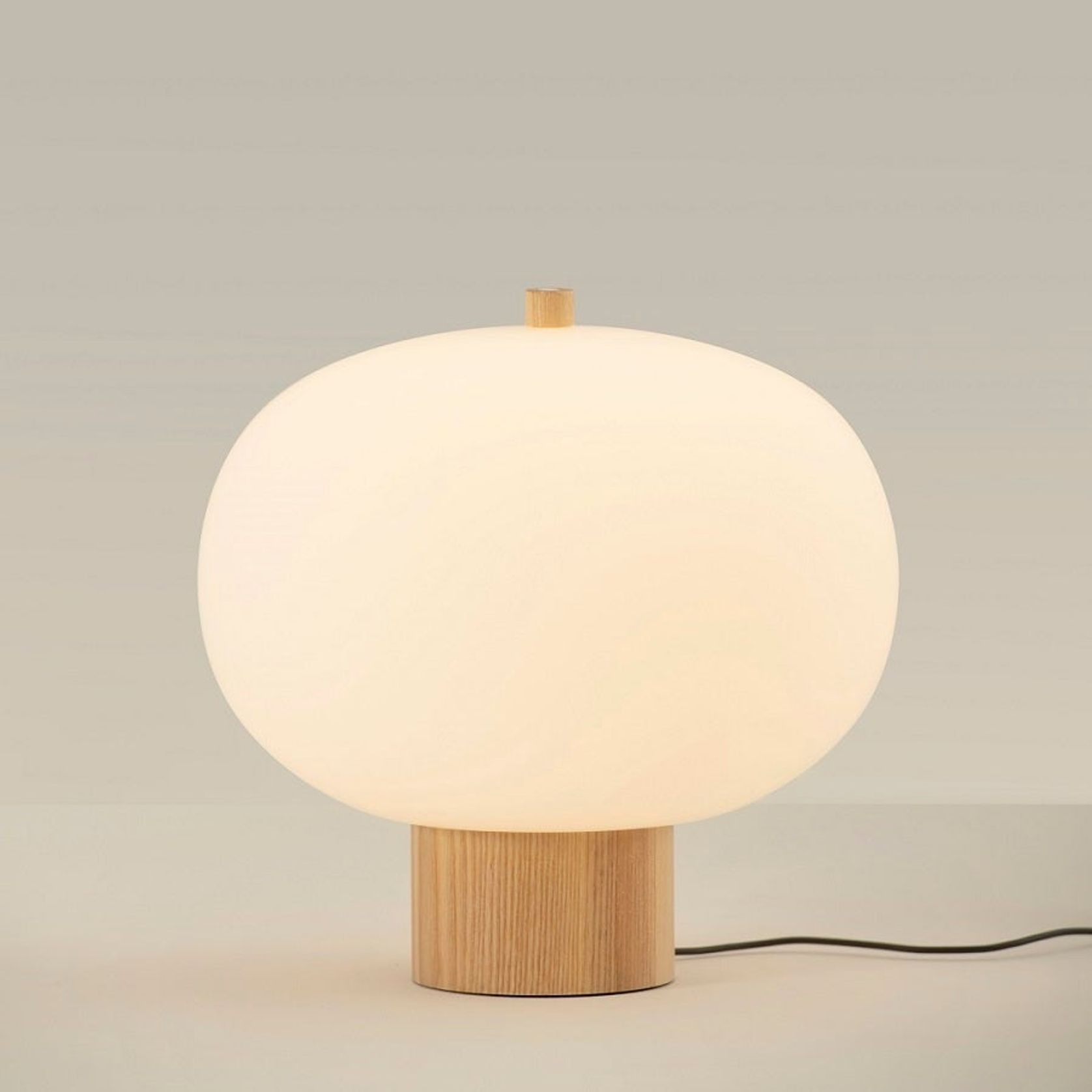 Luna Glass Table Lamp - Large in Timber gallery detail image