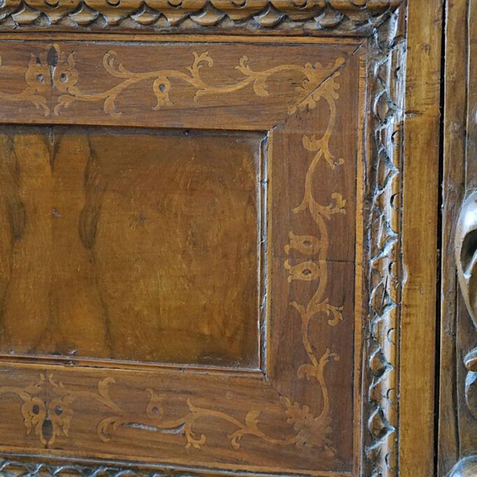 Italian 17th Century Blond Walnut Cassone Chest gallery detail image