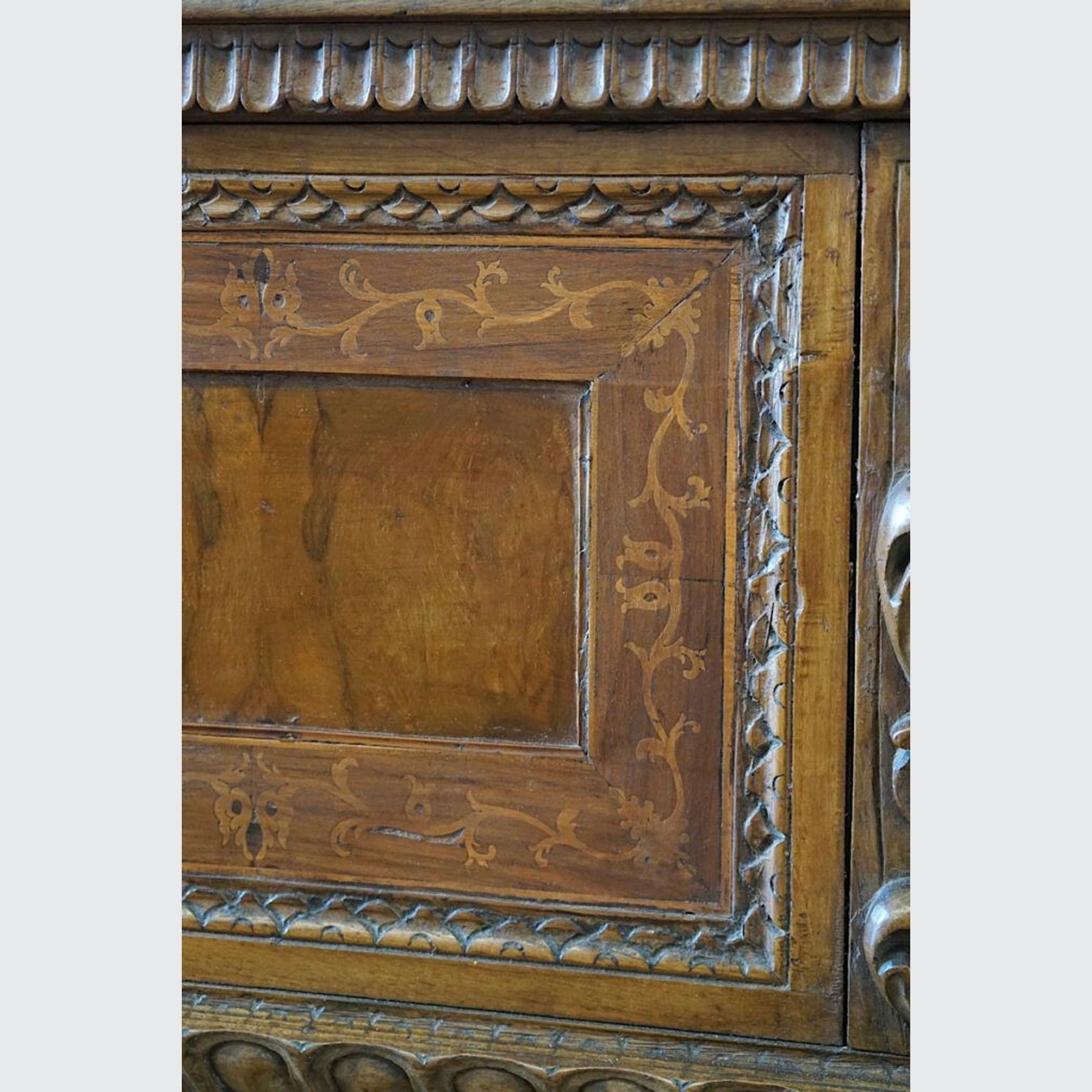 Italian 17th Century Blond Walnut Cassone Chest gallery detail image