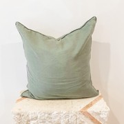 100% French Flax Linen Feather filled Cushion- Lichen gallery detail image