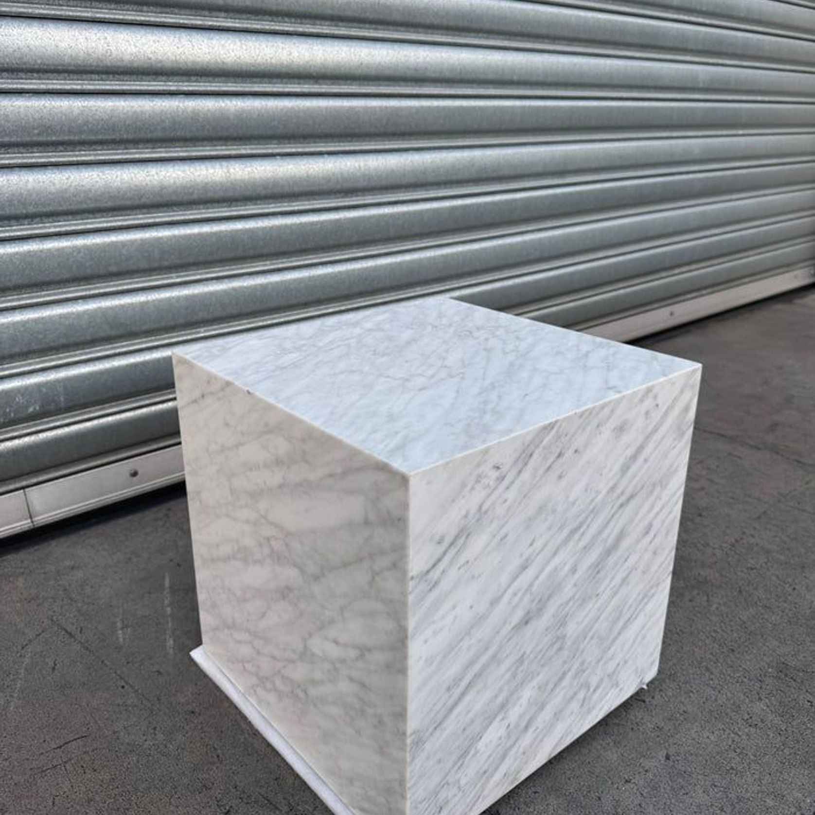 Cube Side Table - Carrara Marble | Natural Stone Co. gallery detail image