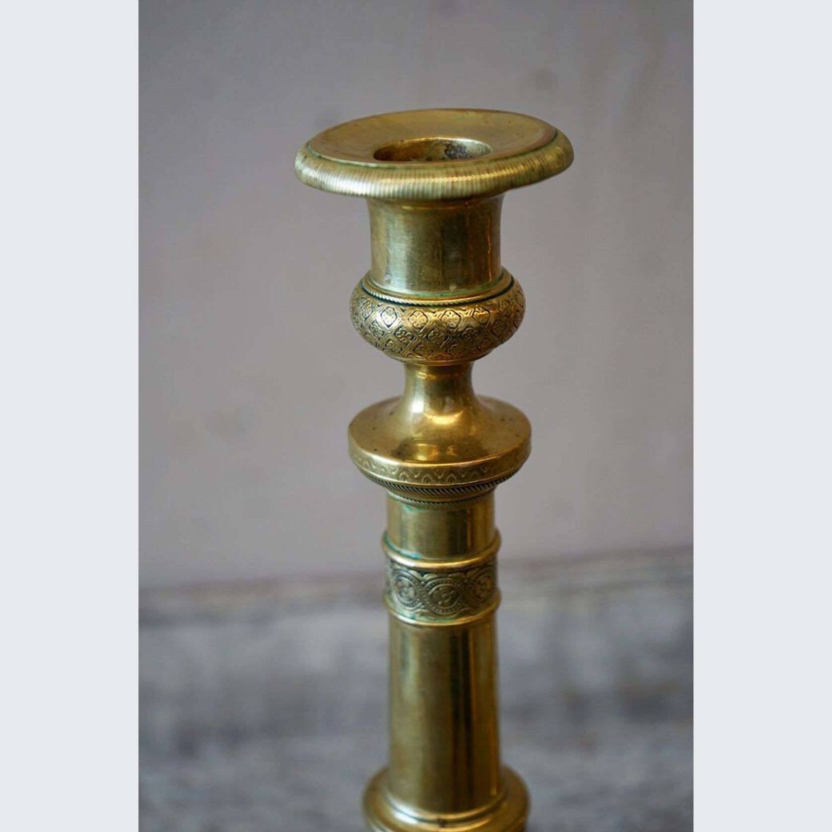 French Empire Brass Candlesticks (Pair) gallery detail image