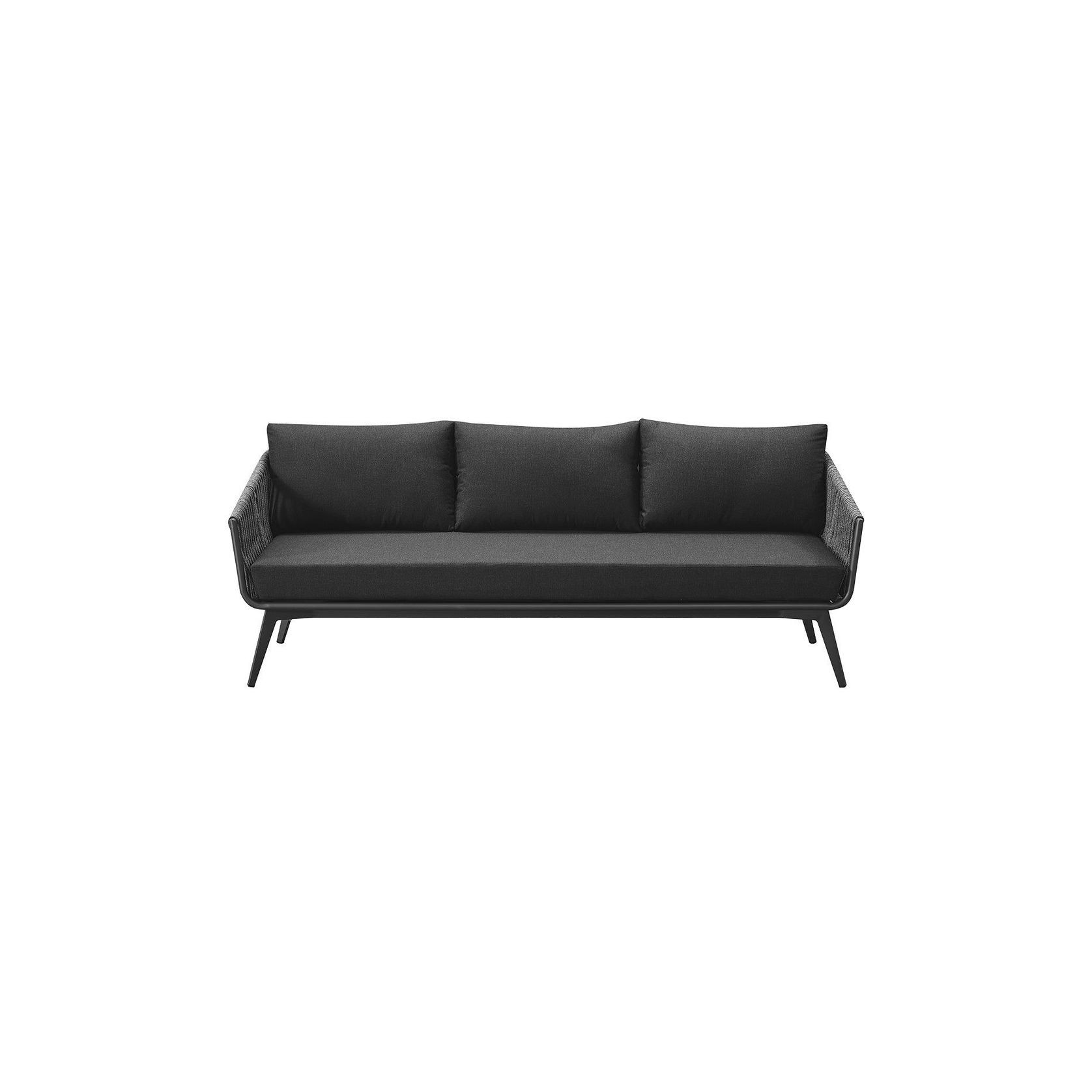 Kereru Aluminium and Rope Outdoor 3 Seater Sofa gallery detail image