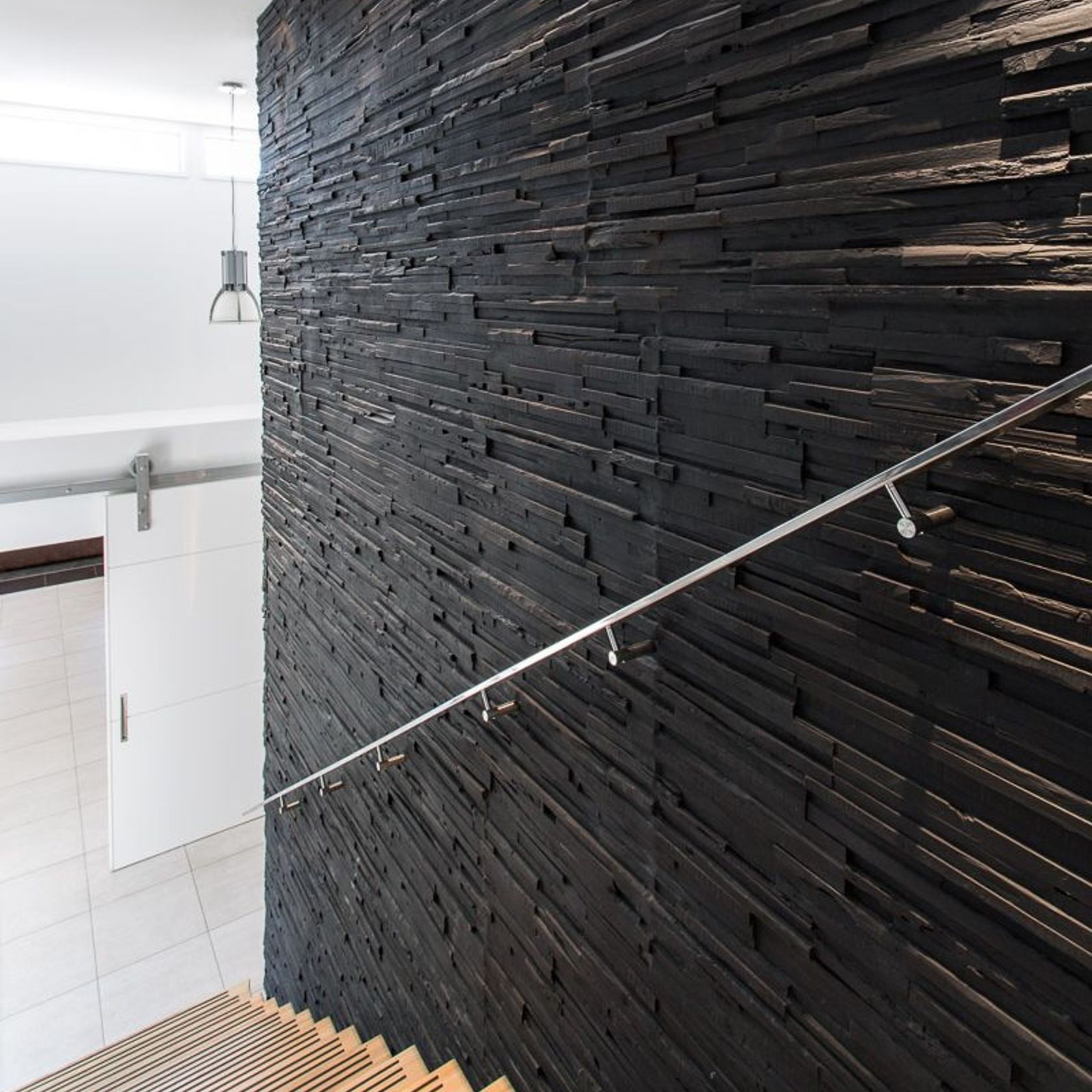 Wedgewood Wood Wall Panel by Muros | Black Timber Slats gallery detail image