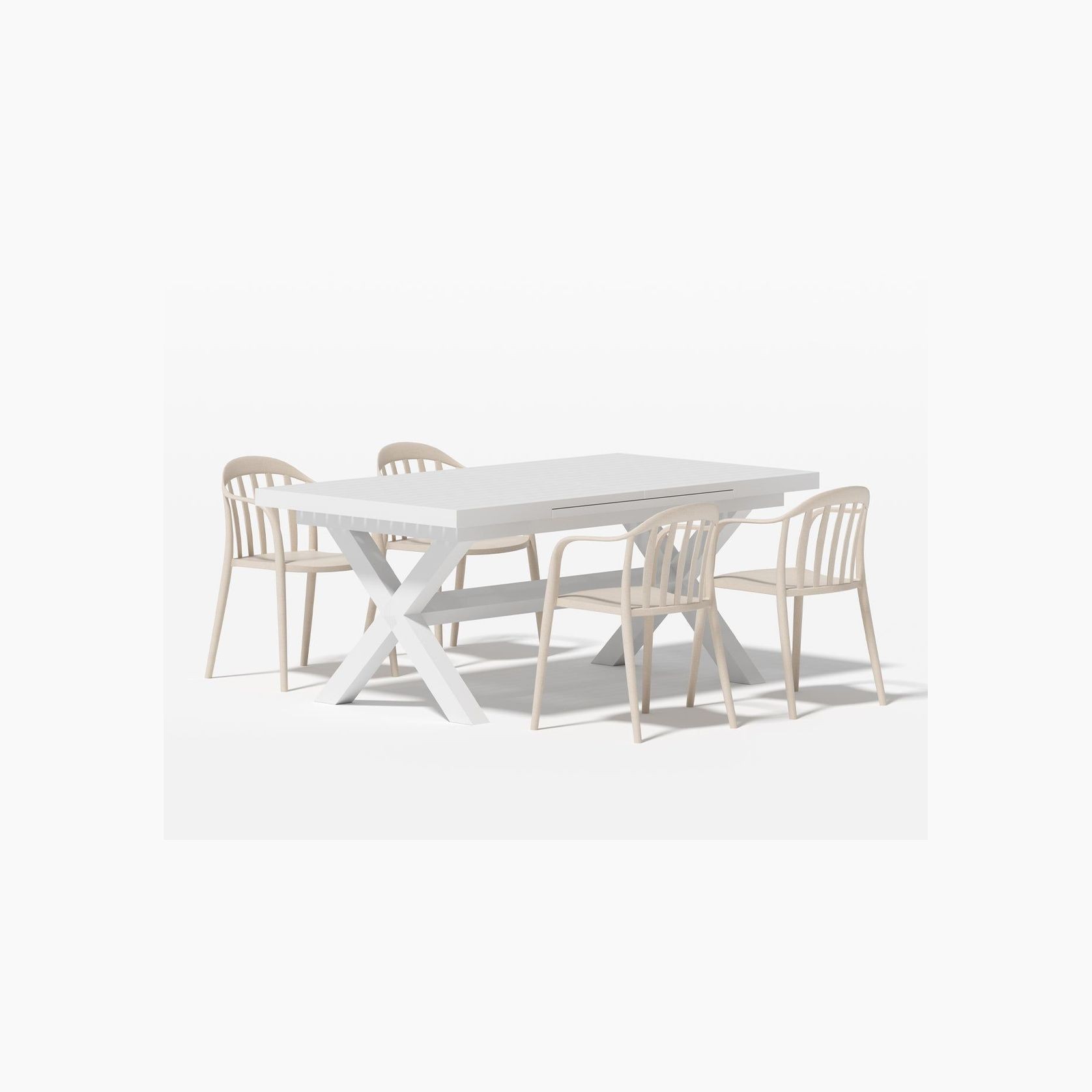 Tuba Extension Table With Alice Chairs 5-Piece Outdoor Dining Set gallery detail image