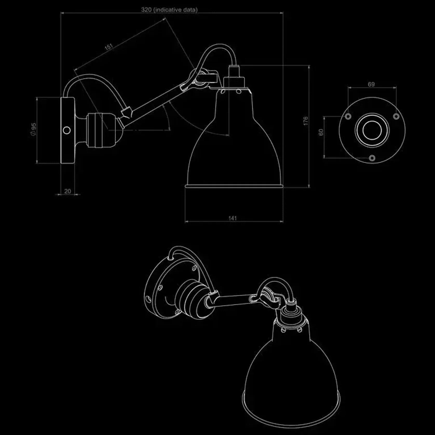Lampe Gras N°304 Wall Light gallery detail image