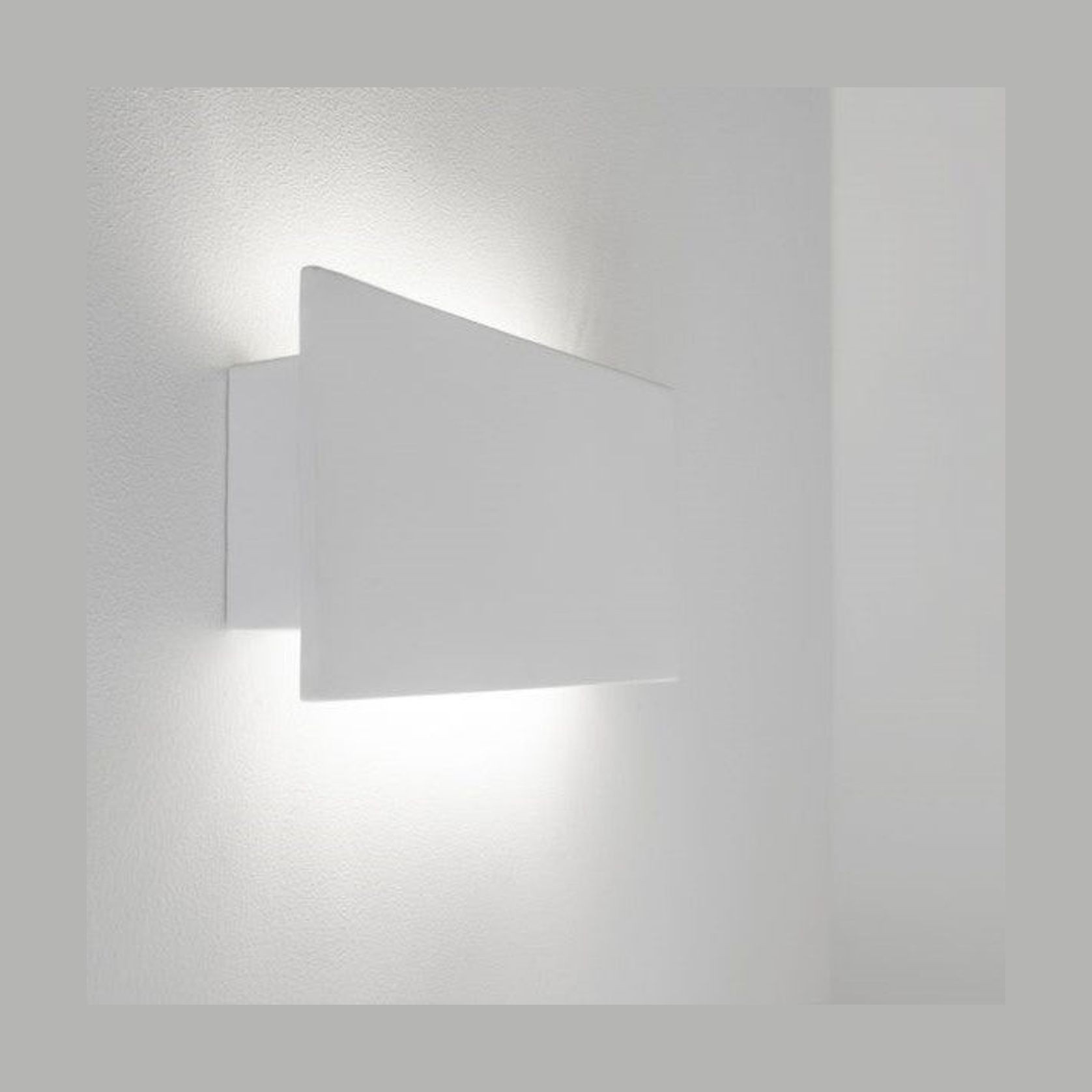 Valencia LED Rectangle Wall Light in White gallery detail image