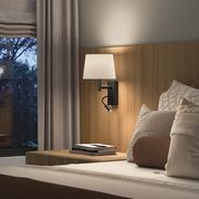 Paige Wall Light in Satin Nickel & White gallery detail image