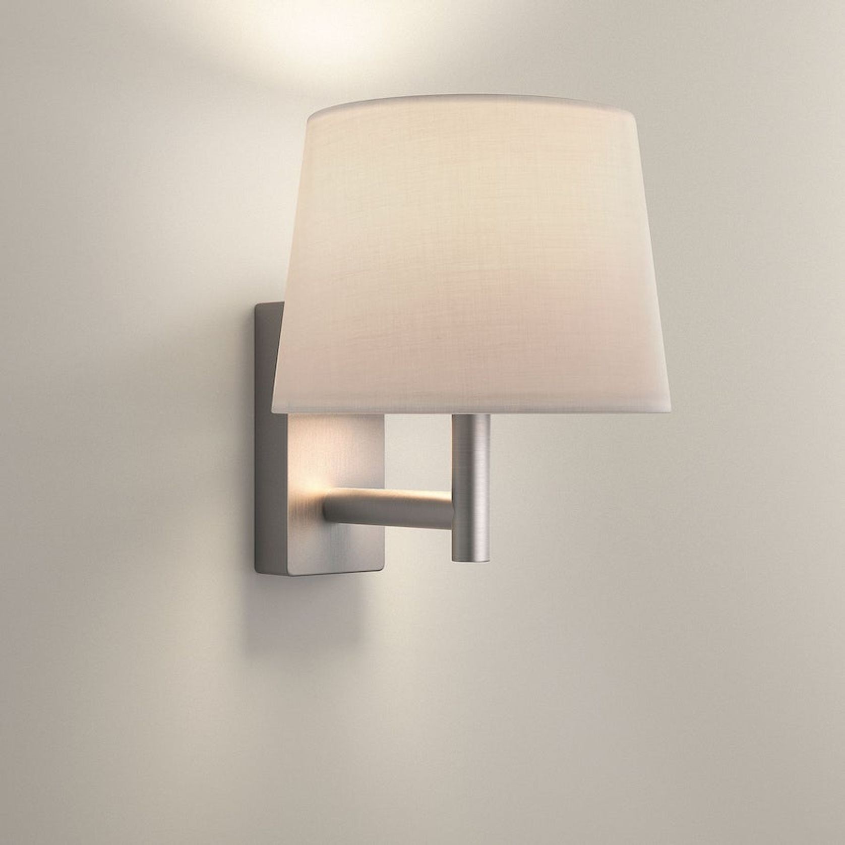 Paige Wall Light in Satin Nickel & White gallery detail image