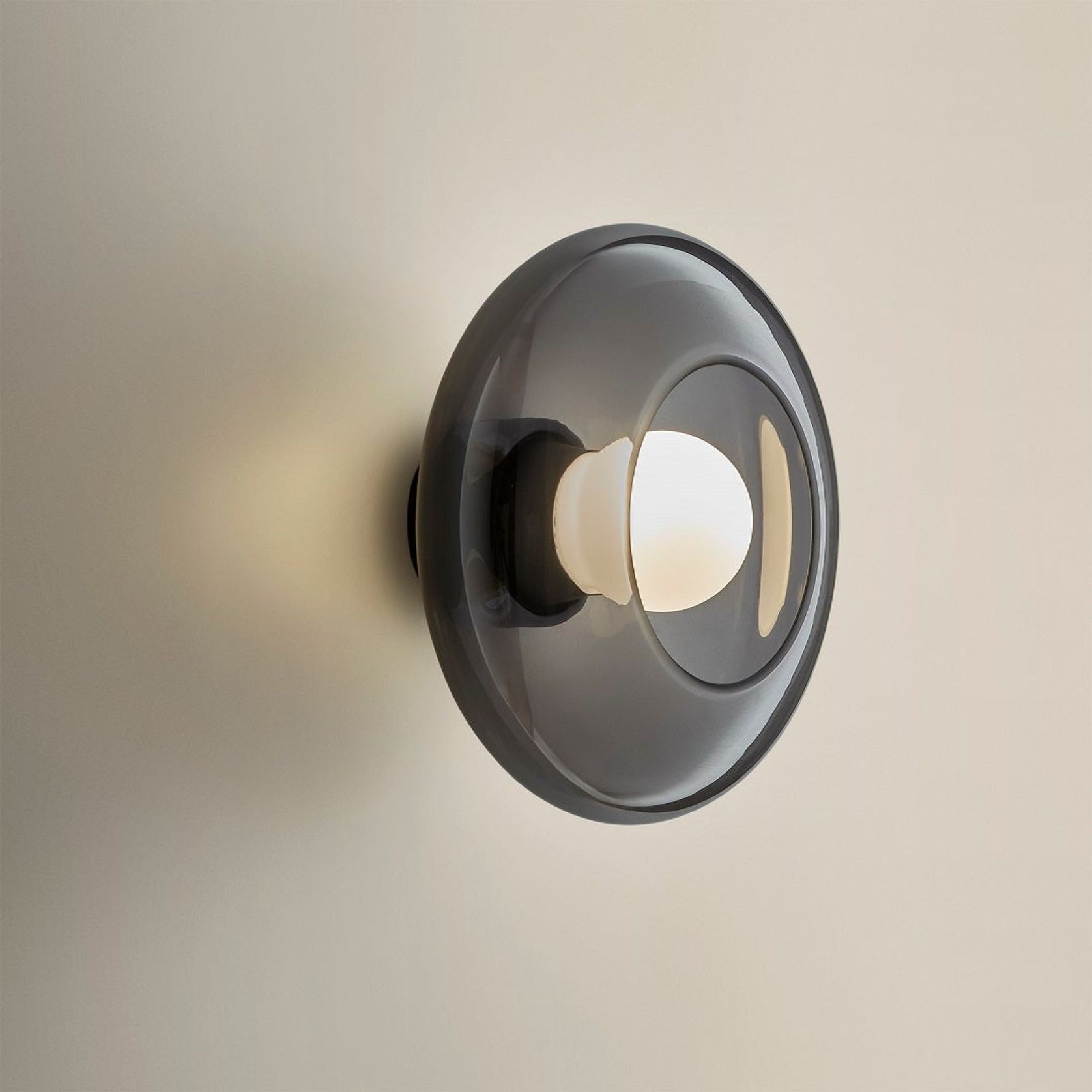 Haze Glass Wall Light in Smoke gallery detail image