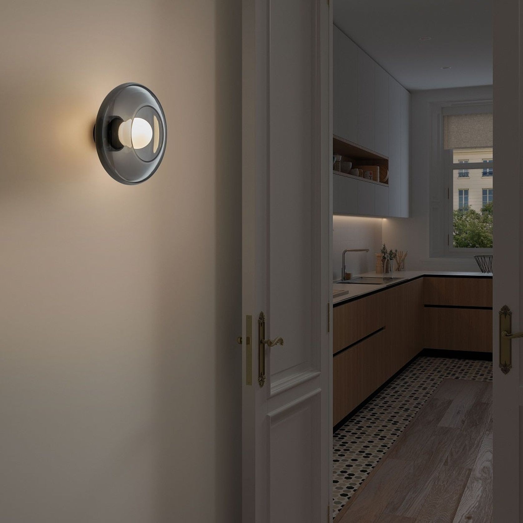 Haze Glass Wall Light in Amber gallery detail image