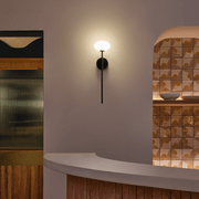 Koko Glass Wall Light in Black gallery detail image