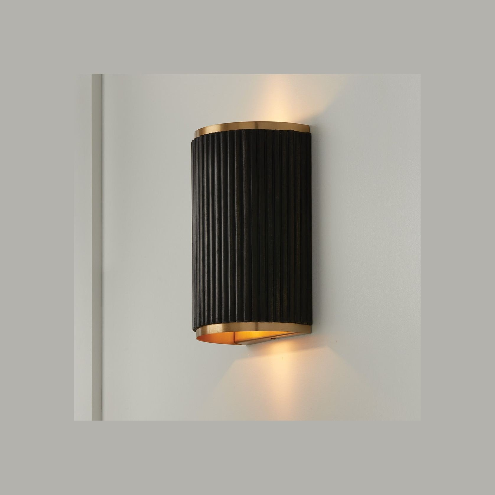 Cody 2 Light Wall Sconce In Black Stain & Matte Brass gallery detail image
