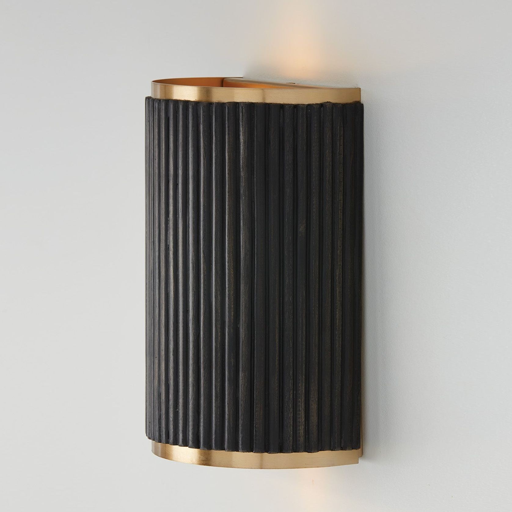 Cody 2 Light Wall Sconce In Black Stain & Matte Brass gallery detail image