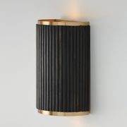 Cody 2 Light Wall Sconce In Black Stain & Matte Brass gallery detail image