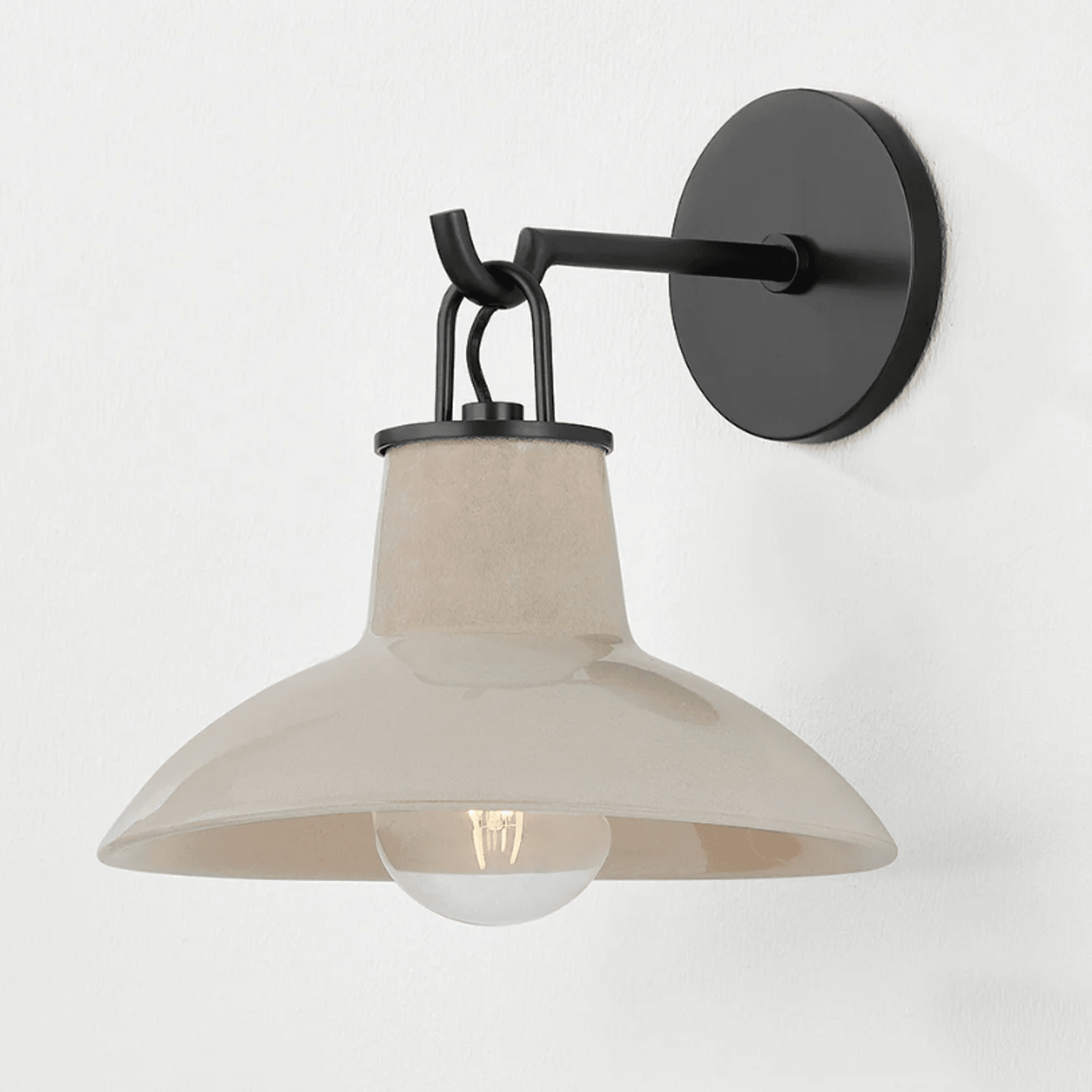 Potter 1 Light Wall Light Distressed Bronze & Ceramic Ivory Crackle gallery detail image