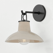 Potter 1 Light Wall Light Distressed Bronze & Ceramic Ivory Crackle gallery detail image