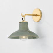 Potter 1 Light Wall Light In Aged Brass & Ceramic Moss Crackle gallery detail image
