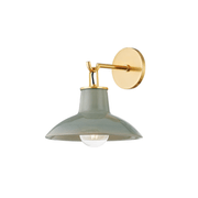 Potter 1 Light Wall Light In Aged Brass & Ceramic Moss Crackle gallery detail image