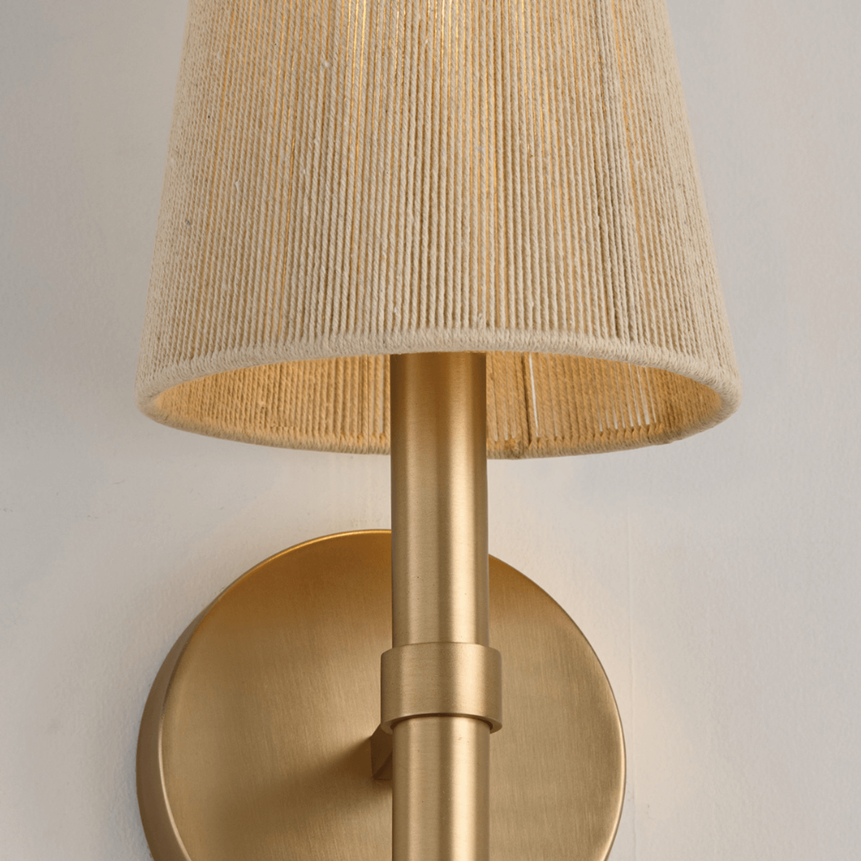 Fisher 1 Light Wall Light in Matte Brass & Bleached Rope gallery detail image