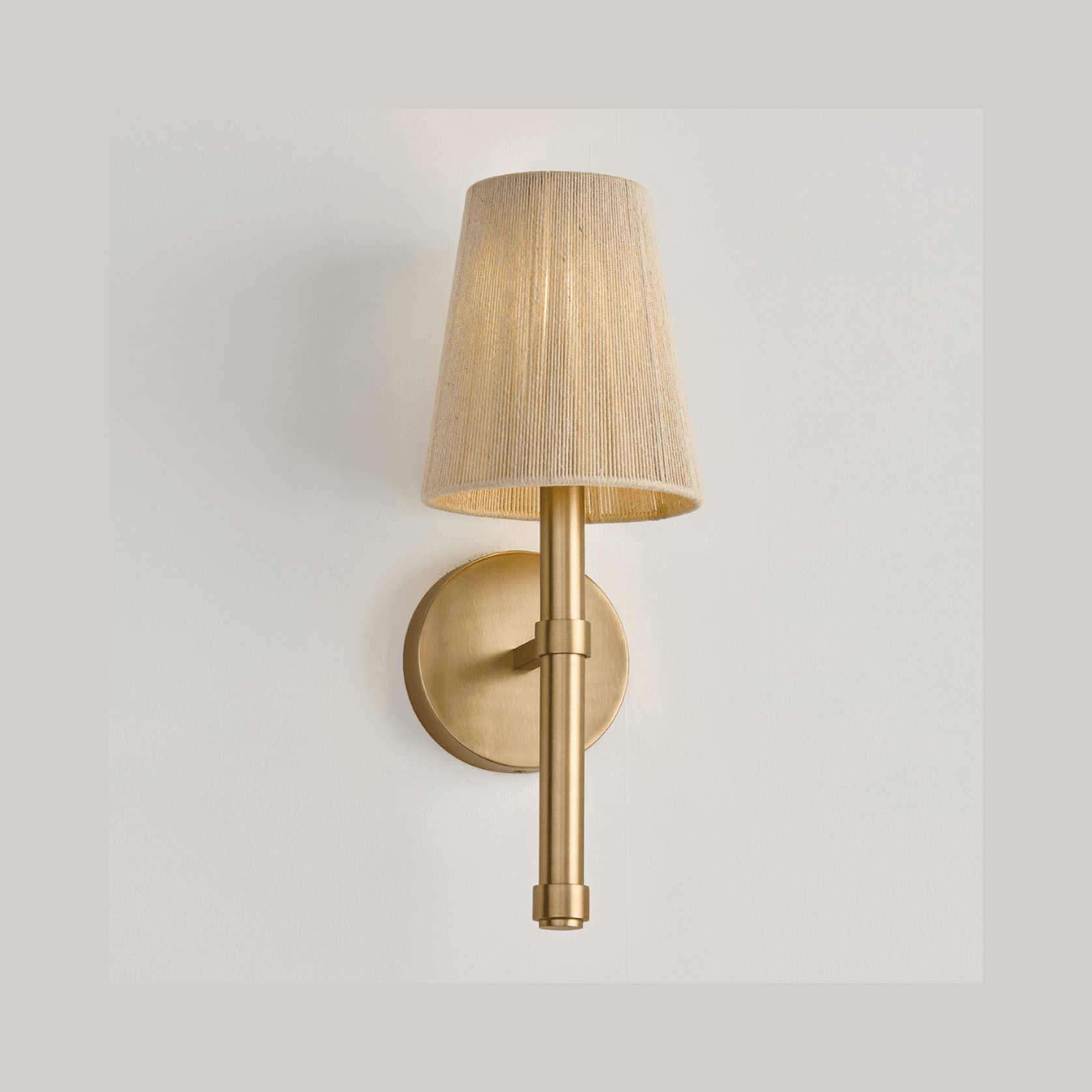 Fisher 1 Light Wall Light in Matte Brass & Bleached Rope gallery detail image