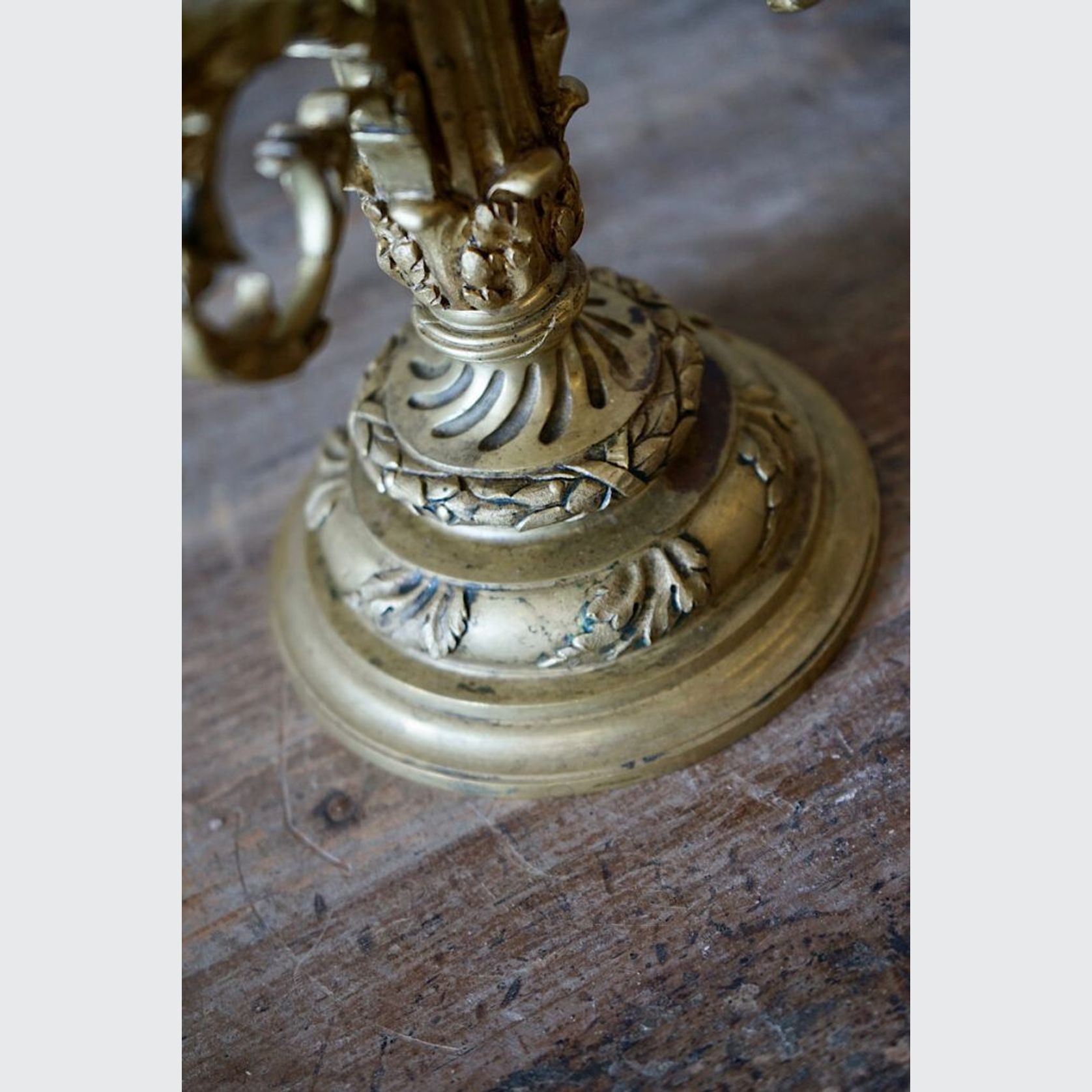 French Louis XVI Brass Candlesticks (Pair) gallery detail image