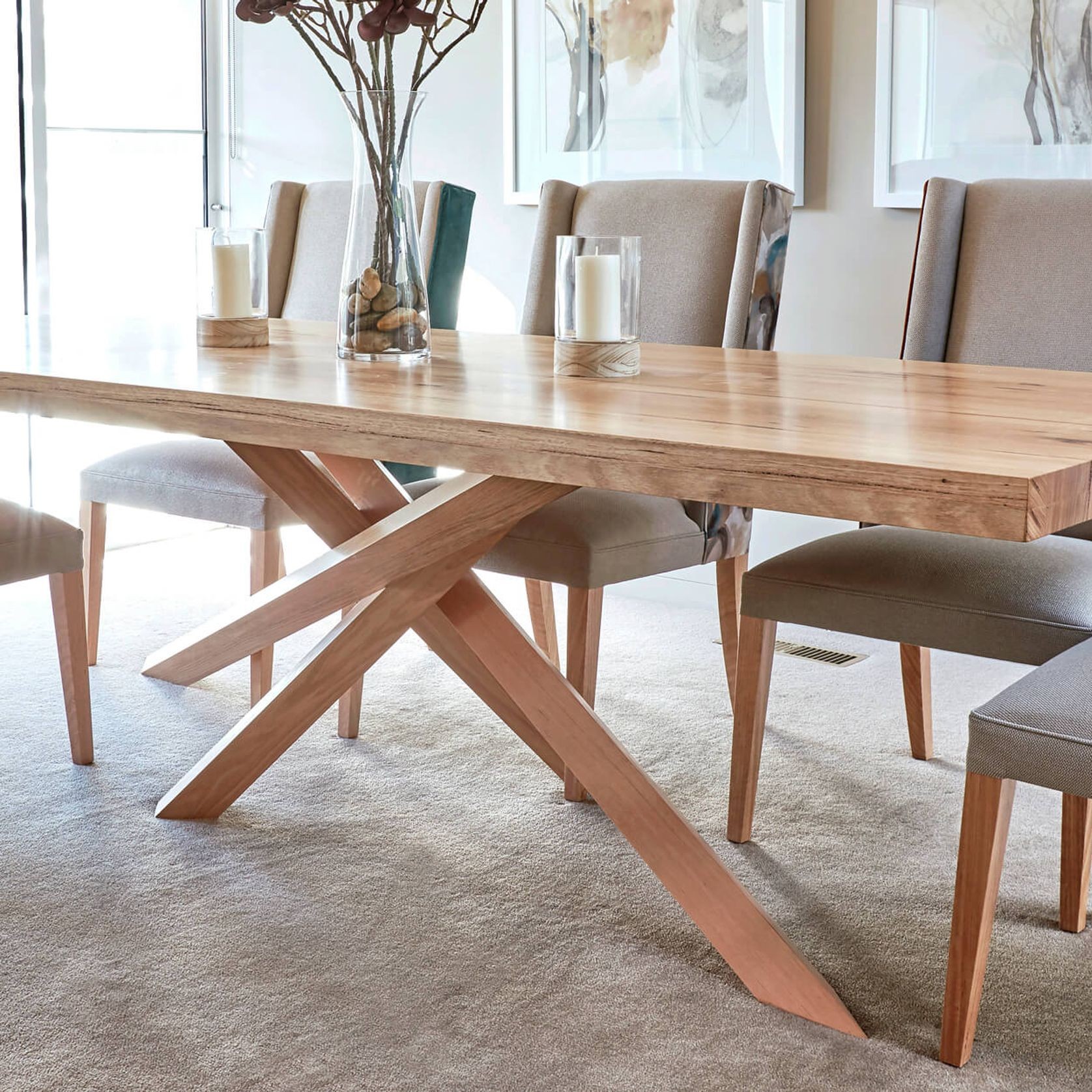 Criss-Cross Base Dining Table gallery detail image