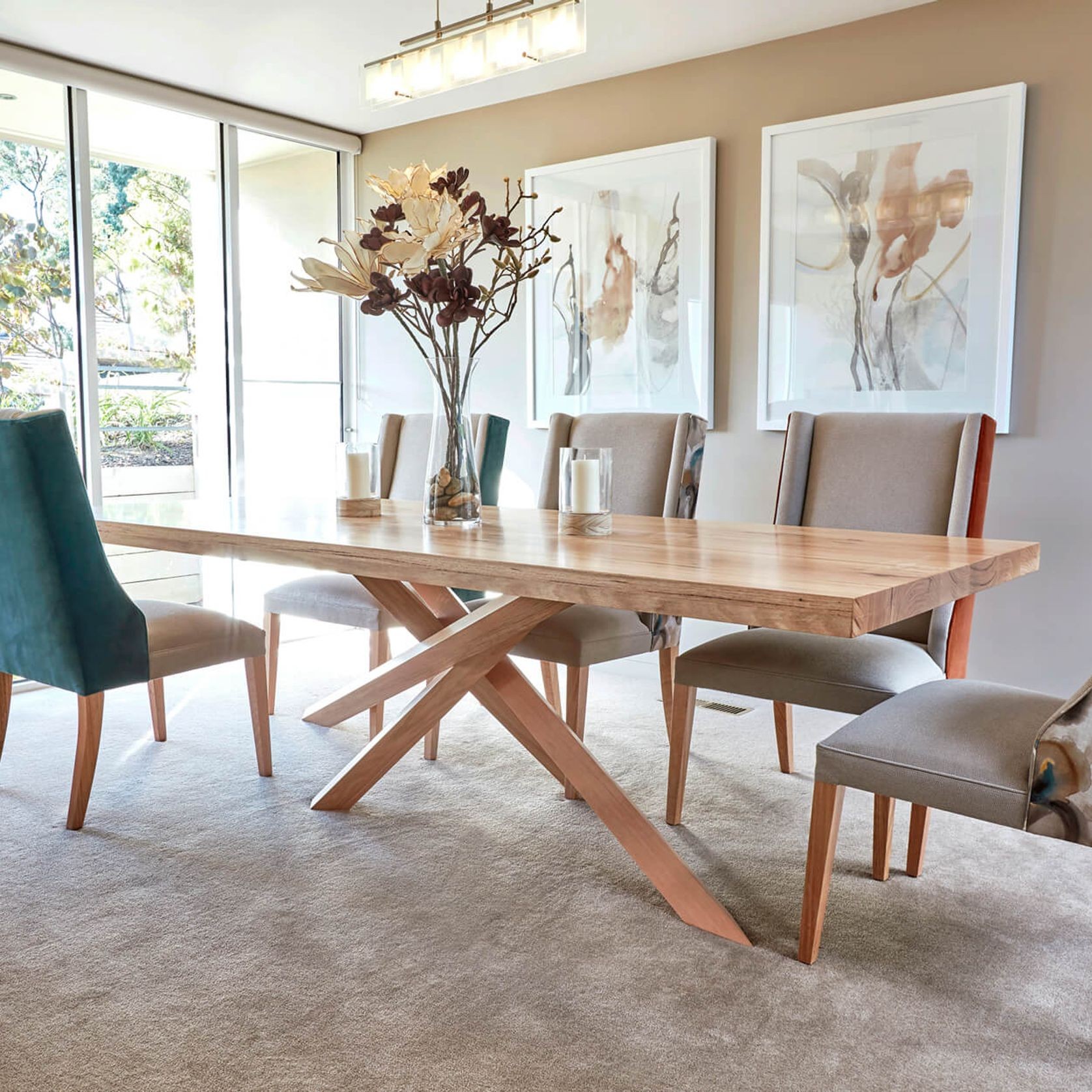 Criss-Cross Base Dining Table gallery detail image