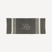 Monogram Tea Towel Charcoal with White Stripe gallery detail image