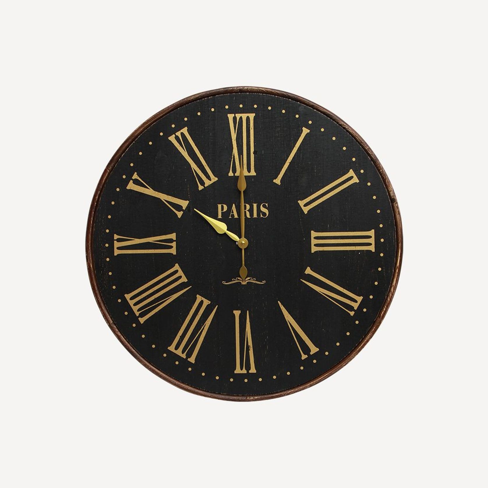 Noir Wood Paris Clock gallery detail image
