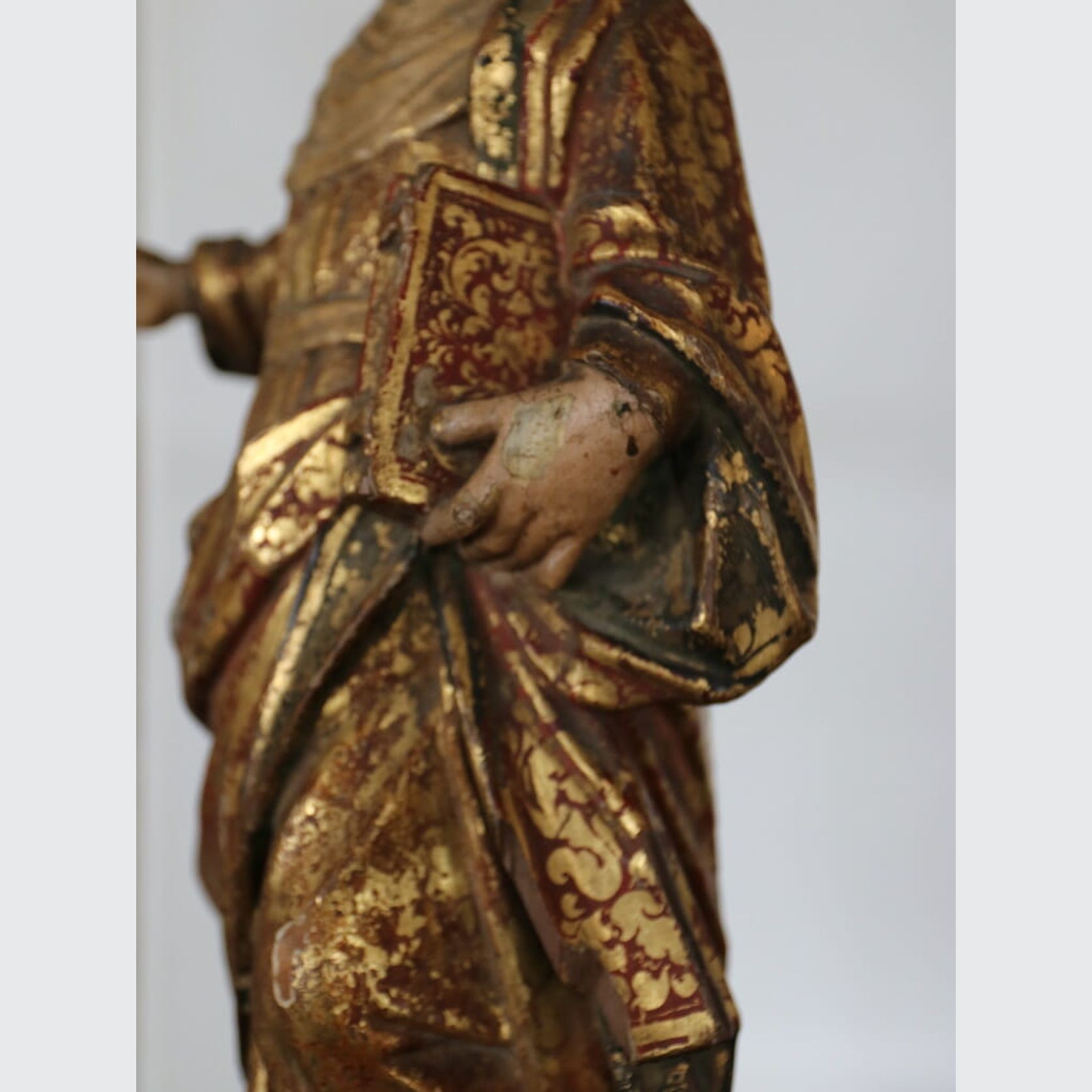 A Spanish Antique Hand Carved Wooden Statue of St Theresa gallery detail image