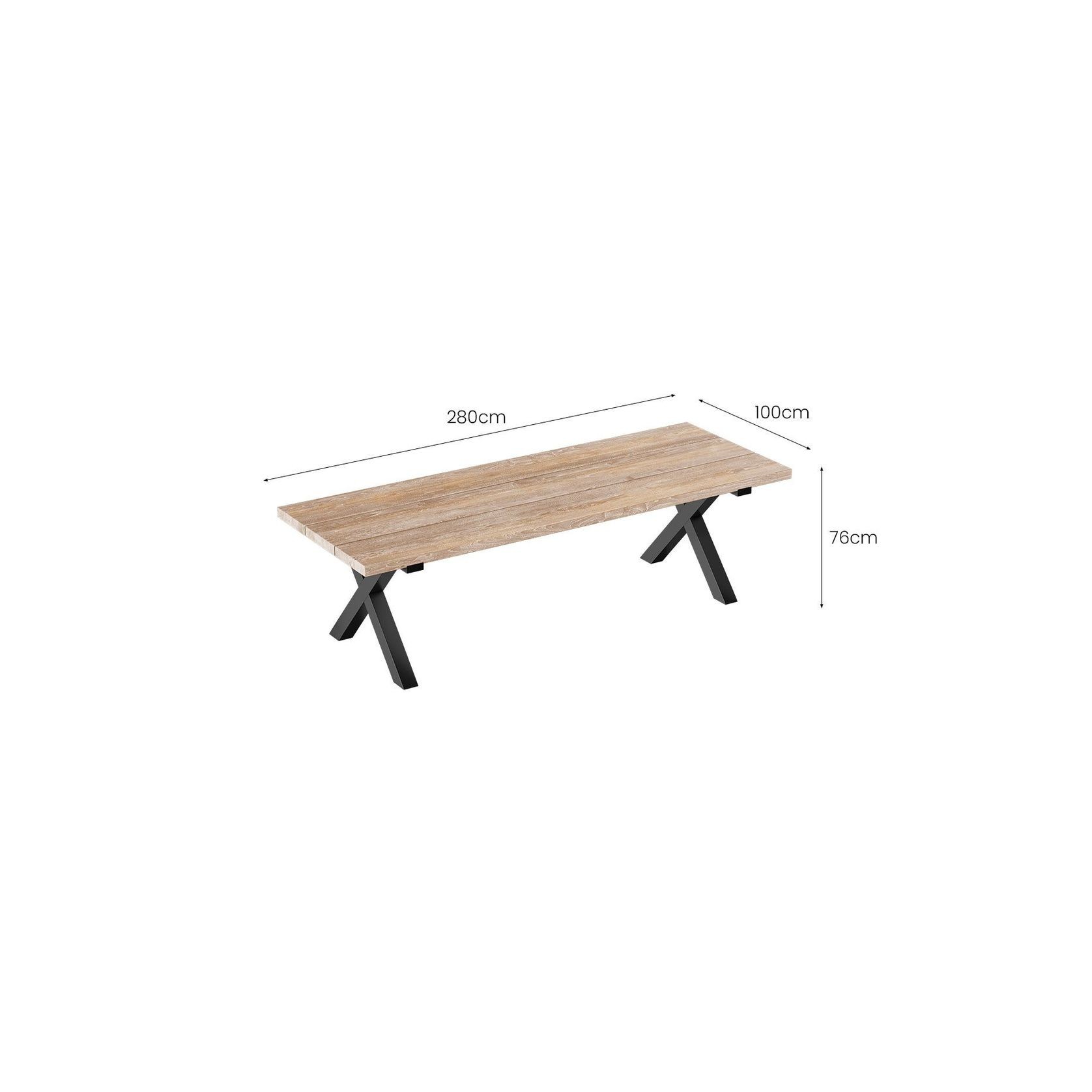 Fortico X-leg Teak Table 280cm gallery detail image