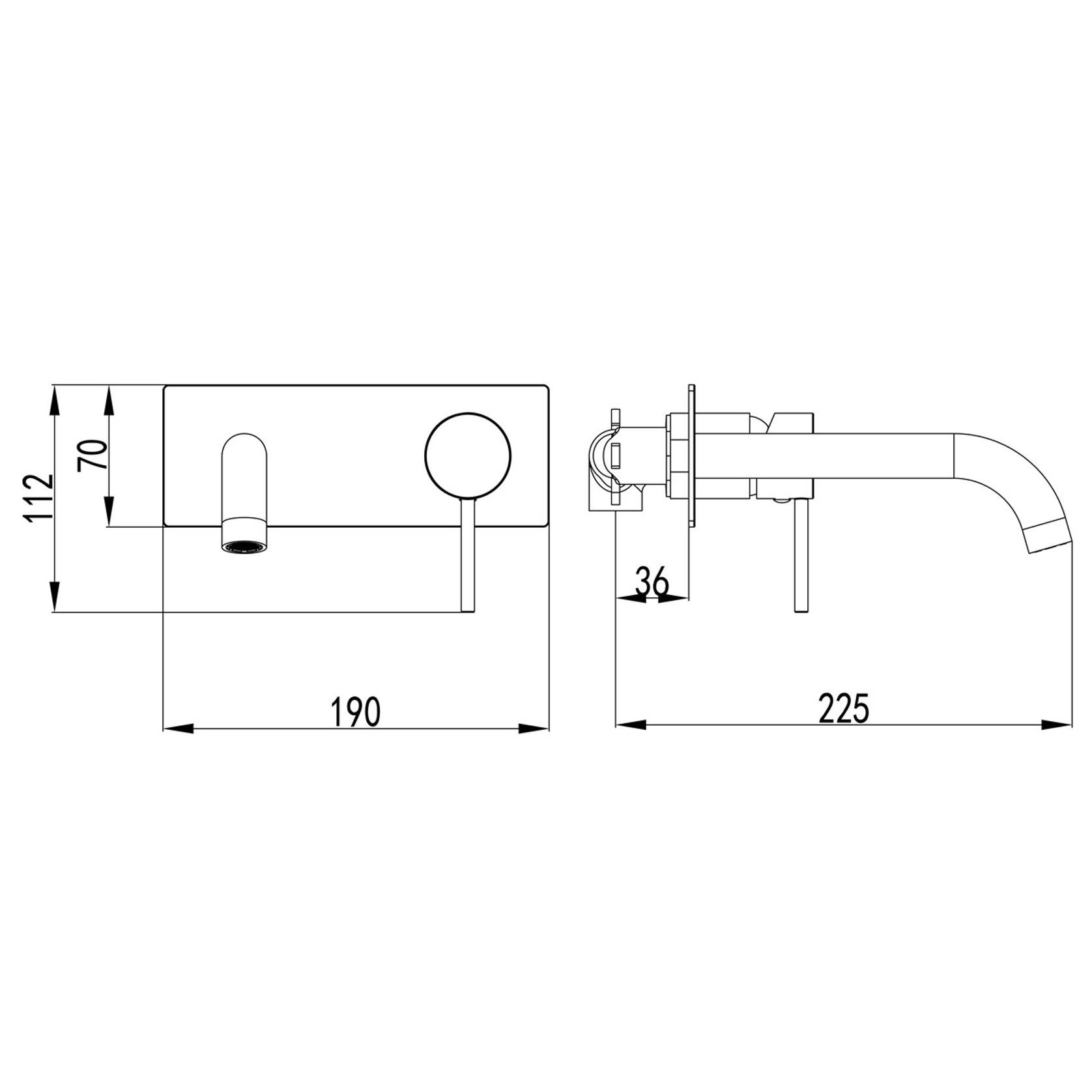 Unika Hali Wall Basin Mixer with Curved Spout gallery detail image
