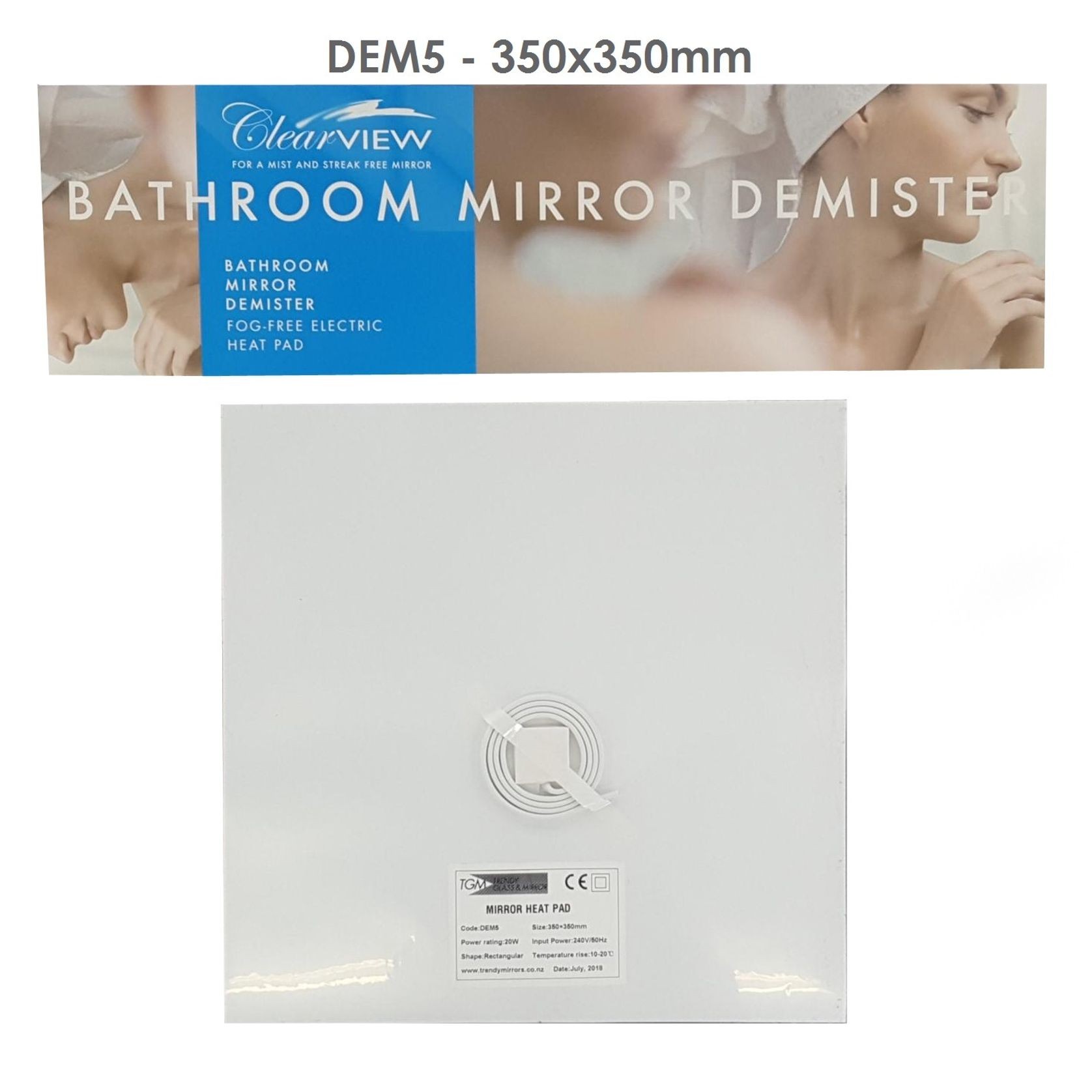Bathroom Mirror Demister Fog-Free Electric Heat Pad gallery detail image