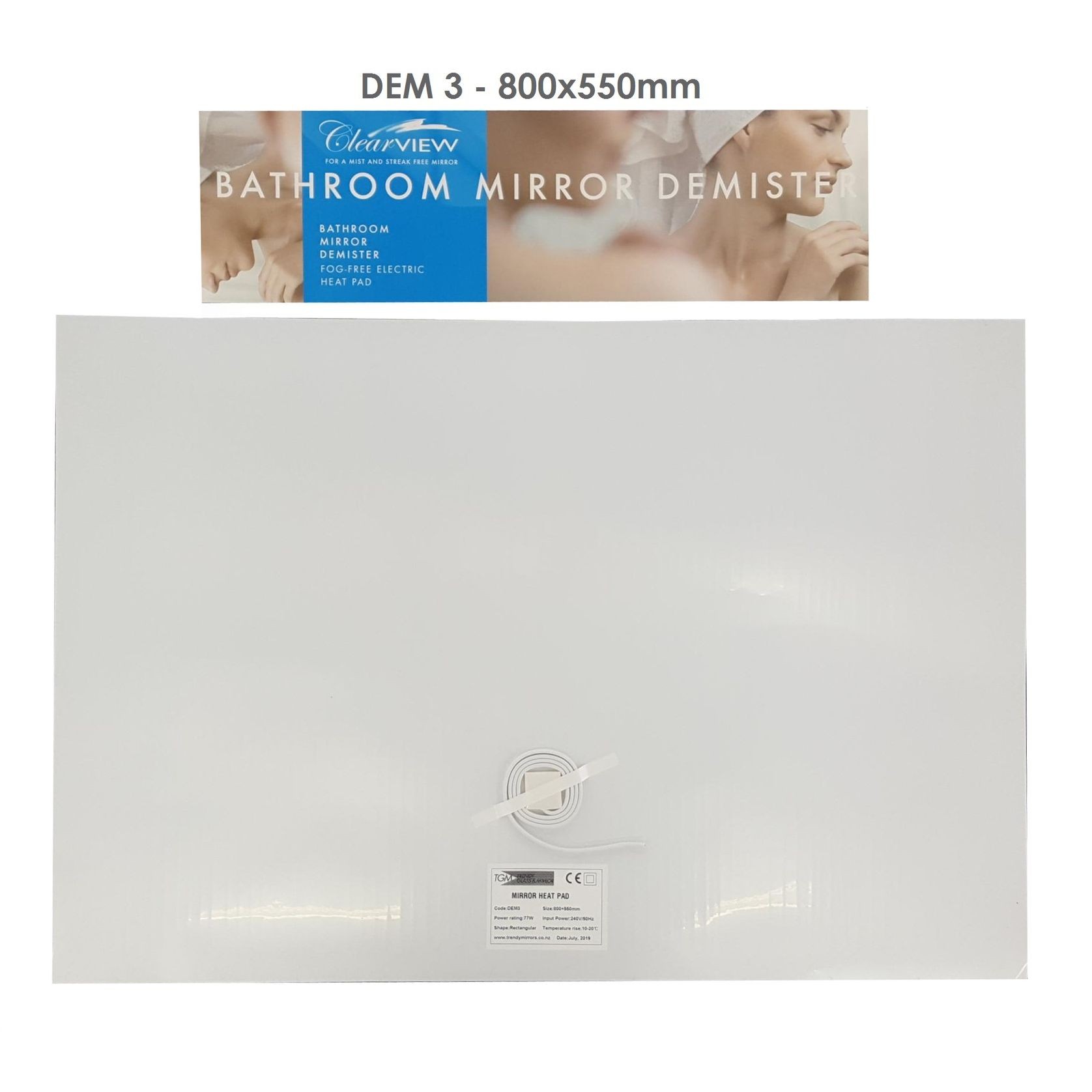 Bathroom Mirror Demister Fog-Free Electric Heat Pad gallery detail image