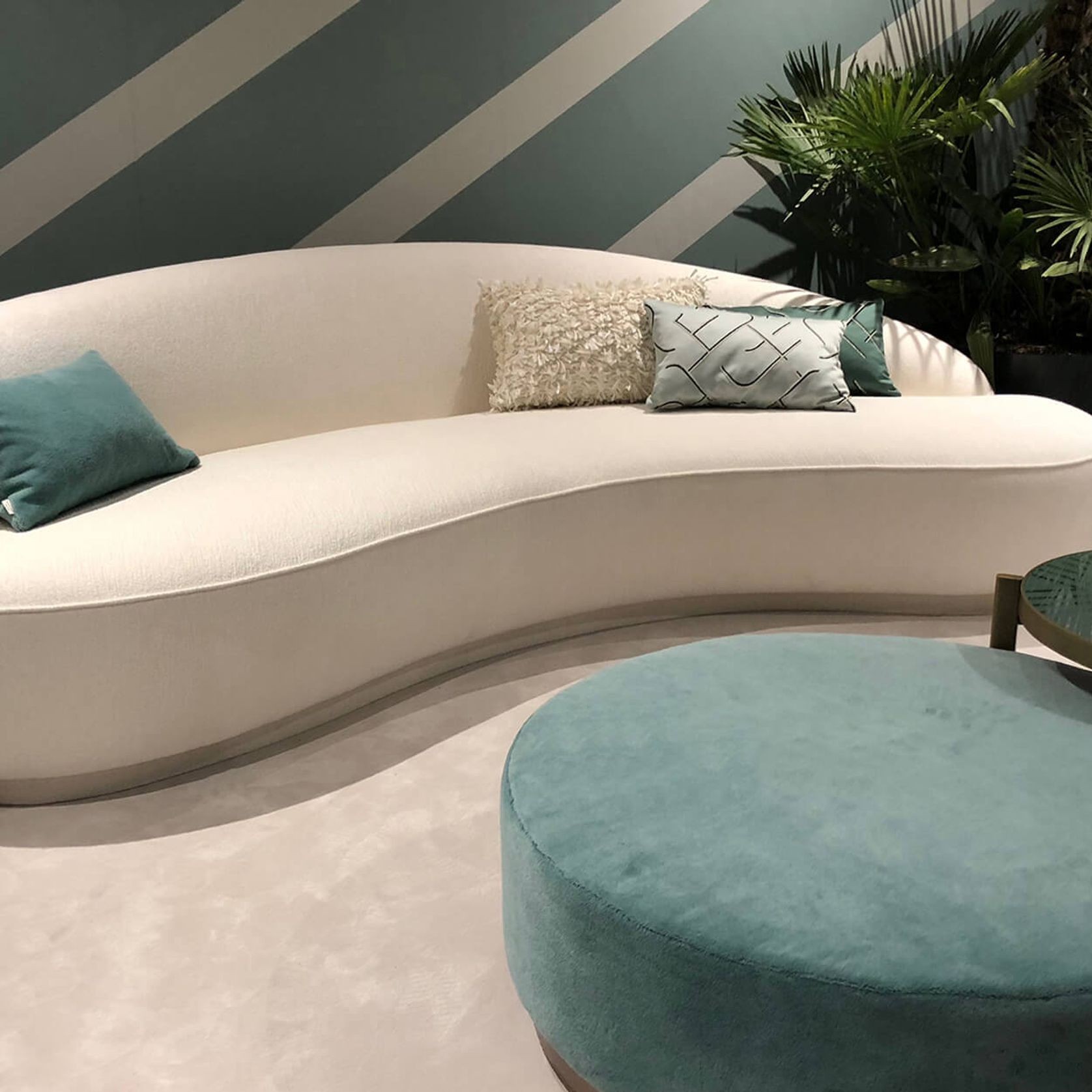 Mid Century Modern Curved Sofa gallery detail image