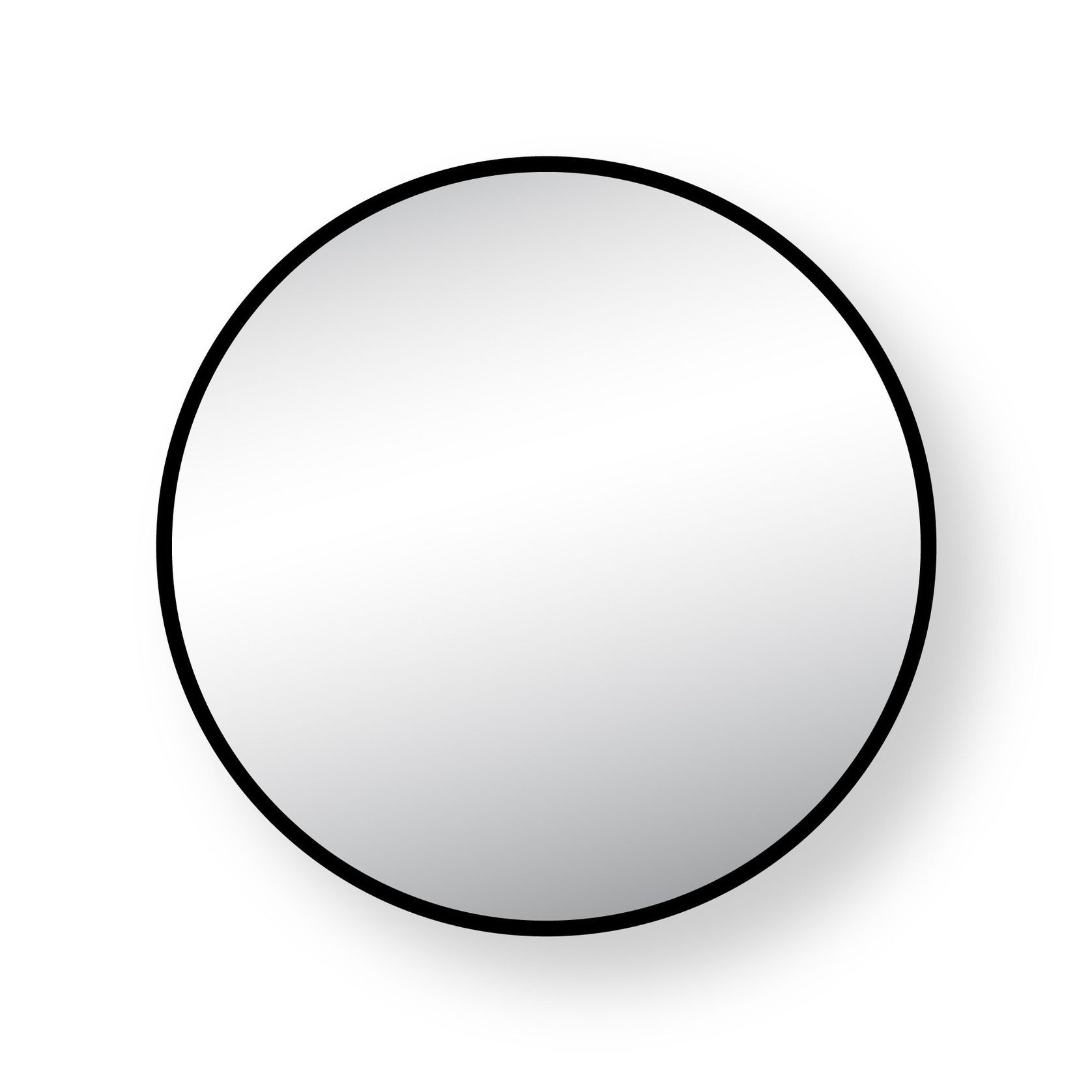 Nero Round Mirror with Hidden Fittings gallery detail image