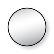 Nero Round Mirror with Hidden Fittings gallery detail image