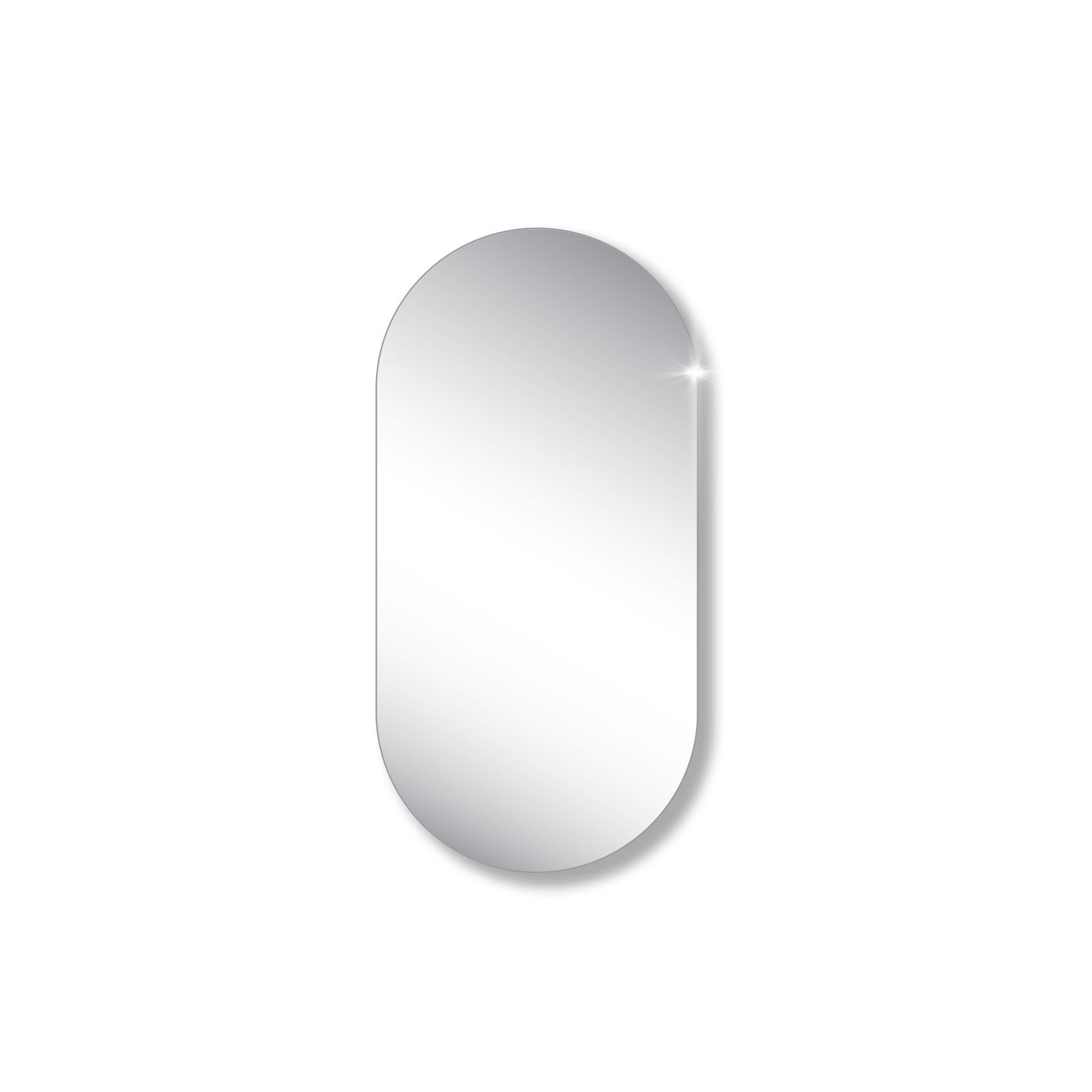 Polished Edge Obround Mirror with Hidden Fittings gallery detail image