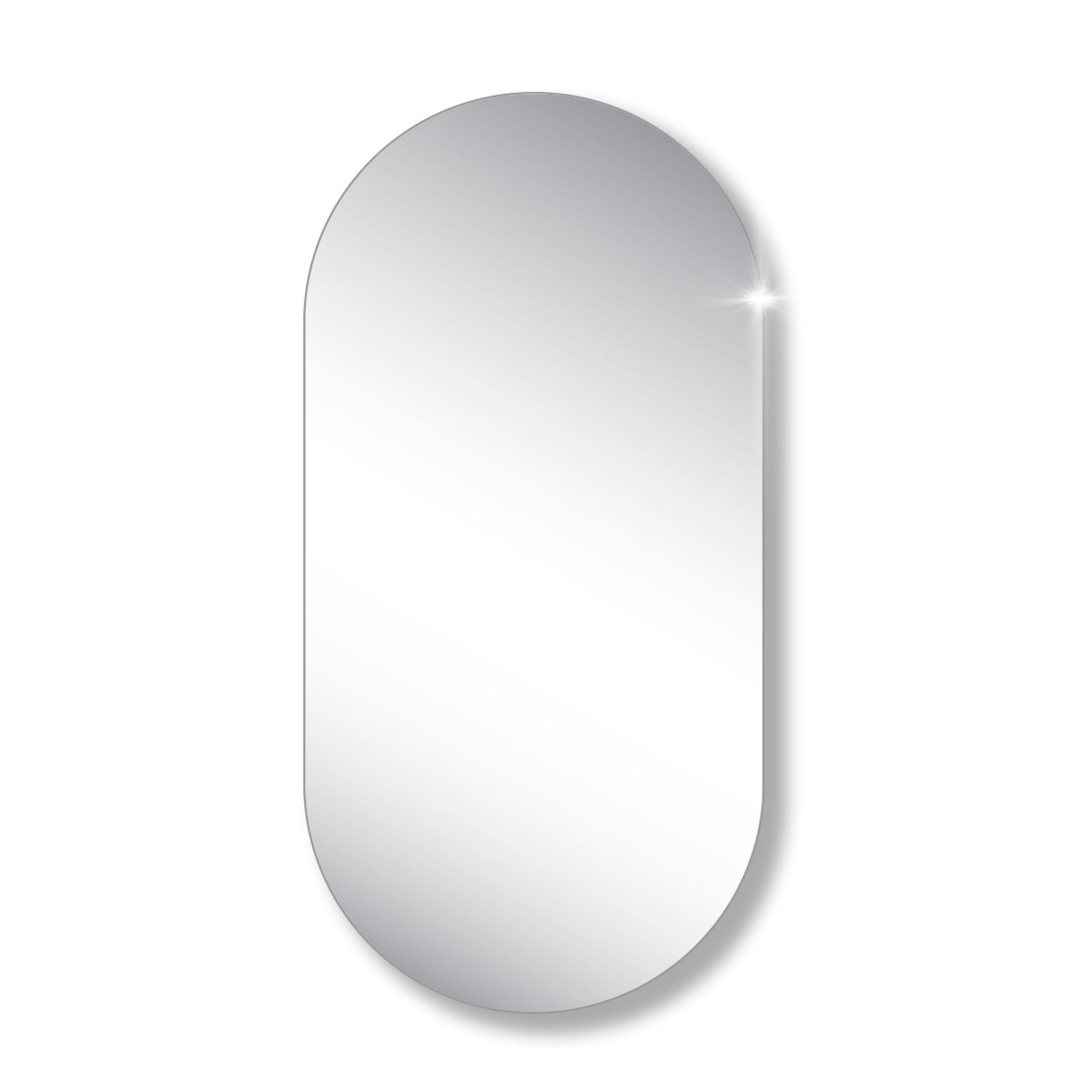 Polished Edge Obround Mirror with Hidden Fittings gallery detail image