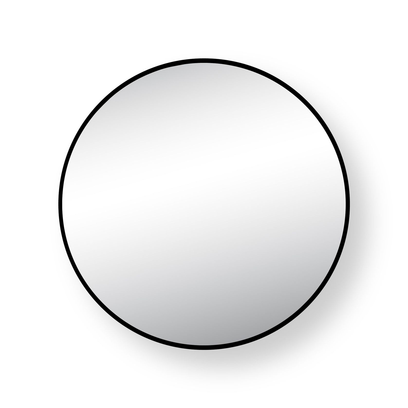 Nero Round Mirror with Hidden Fittings gallery detail image