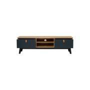 CASTOR Entertainment TV Unit 150cm - Natural, Navy Blue & Black gallery detail image